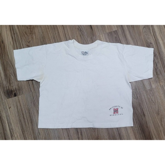 Vtg University Of Nebraska Cornhuskers Crop T-shirt - Picture 1 of 6